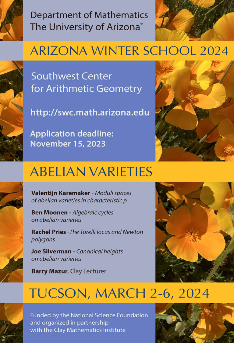 Arizona Winter School 2024 Clay Mathematics Institute