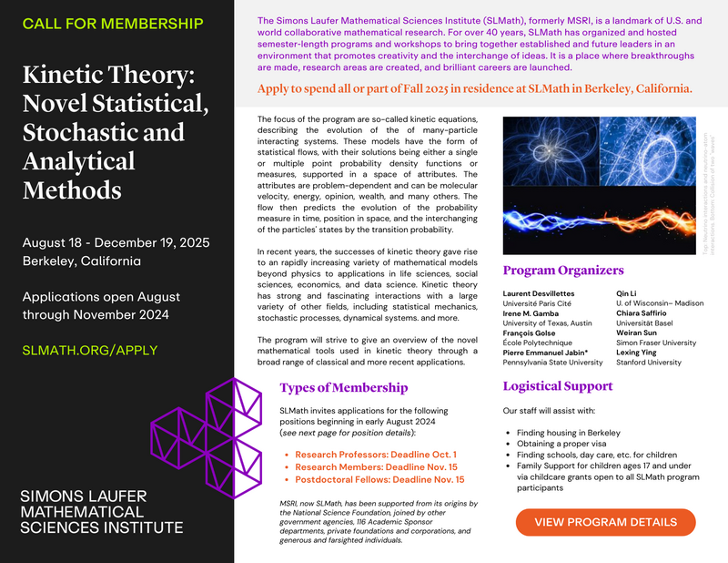 Kinetic Theory MSRI