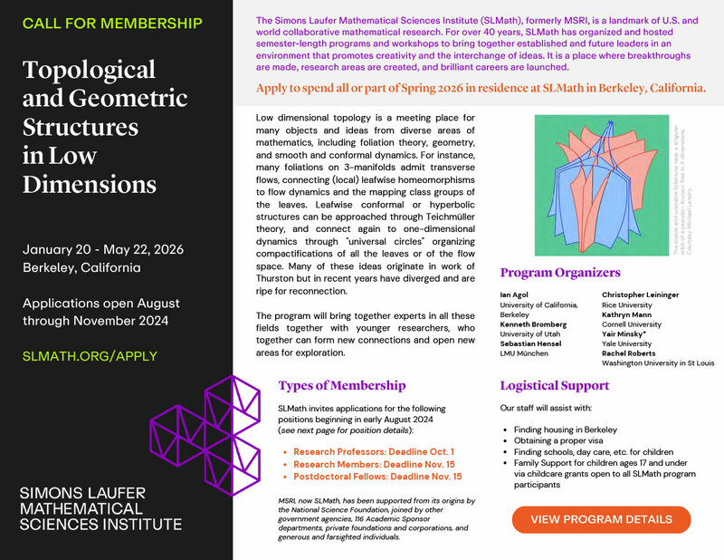 Topological and Geometric Structure msri